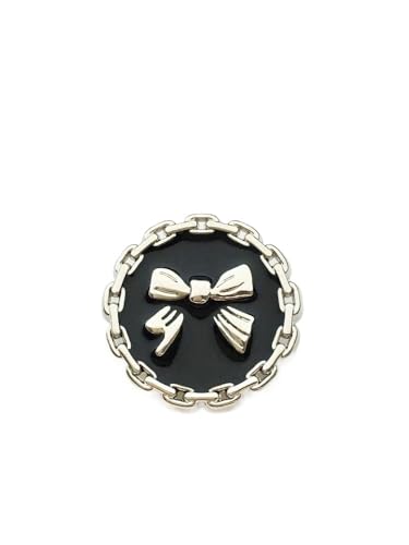 KnöPfe 6 Stück 15mm-25mm Metallknopf for Kleidung Gold Dekoration Nähknöpfe Handarbeit DIY Damen Mantel Zubehör(Silver Black,22.5mm6pcs) von LIUCHUCHU