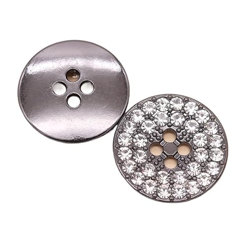 KnöPfe 6 Stück runde Metallknöpfe mit Rautenmuster, Mantelknöpfe, Vier-Augen-Knöpfe, Bekleidungszubehör(NB-2-145-1,25.0 MM) von LIUCHUCHU