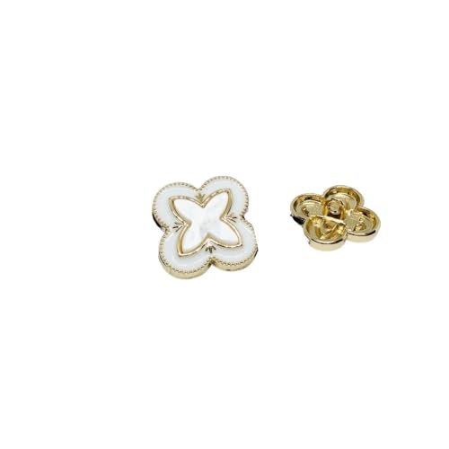 KnöPfe Dekorative Knöpfe for Kleidung Nähzubehör und Zubehör Hemdknöpfe aus Metall 15 mm for Handarbeiten(White Star,25mm-10pcs) von LIUCHUCHU