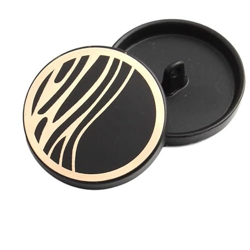KnöPfe Gold Schwarz Metall Knöpfe for Kleidung 6PCS 18MM-27MM Handwerk Handarbeiten Nähen(7,25MM 6PCS) von LIUCHUCHU