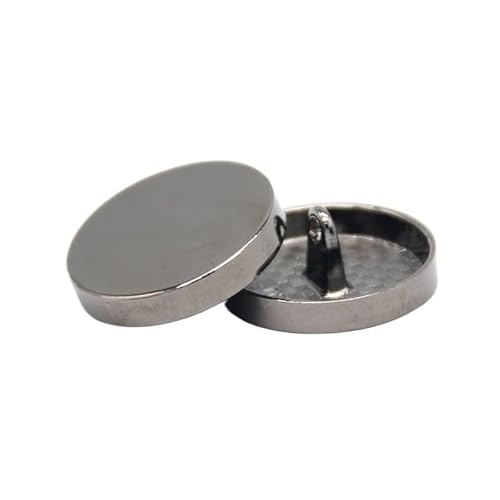 KnöPfe Kleine runde flache goldene Metallknöpfe for Kleidungsstücke, Jeans, Jacken, Anzüge, Mäntel, Handarbeiten, dekorative DIY-Bastelarbeiten(Light Black,15mm 10pcs) von LIUCHUCHU
