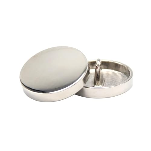 KnöPfe Kleine runde flache goldene Metallknöpfe for Kleidungsstücke, Jeans, Jacken, Anzüge, Mäntel, Handarbeiten, dekorative DIY-Bastelarbeiten(Light White,20mm 10pcs) von LIUCHUCHU