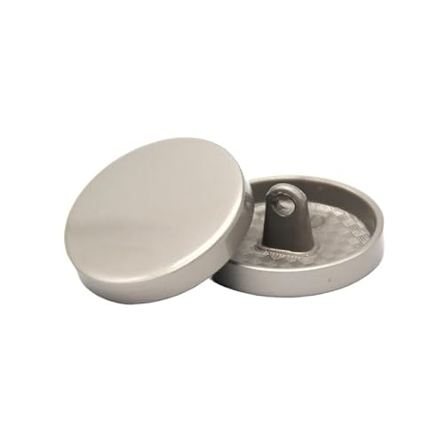 KnöPfe Kleine runde flache goldene Metallknöpfe for Kleidungsstücke, Jeans, Jacken, Anzüge, Mäntel, Handarbeiten, dekorative DIY-Bastelarbeiten(Matte White,15mm 10pcs) von LIUCHUCHU