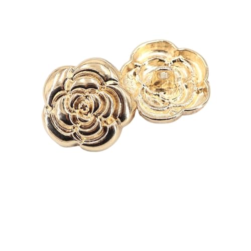 KnöPfe Metallknopf Blumen Gold Farbe Glasur Pullover Mantel Dekoration Knöpfe Zubehör DIY 10St(Gold JS-0590,17mm) von LIUCHUCHU