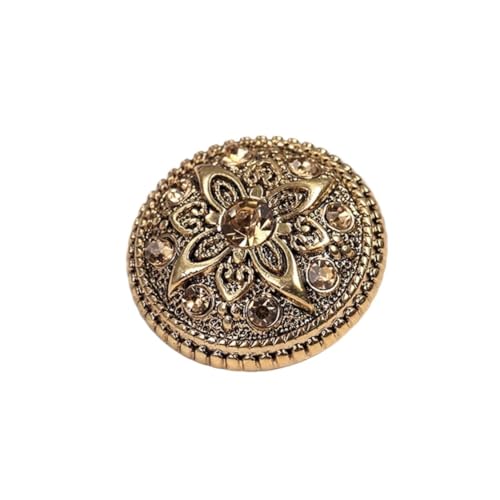 KnöPfe Mode Metall gelb Knopf Vintage Damen Strickwaren Anzug Mantel DIY 6PCS dekorative runde Knöpfe(5-226-2,20MM) von LIUCHUCHU