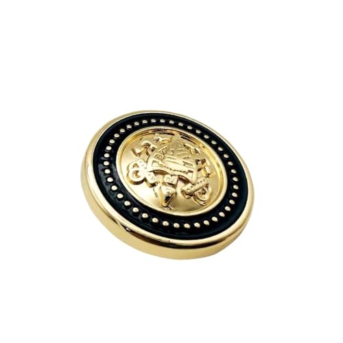 KnöPfe Mode runder Metallknopf for Anzug Windjacke Mantelknopf Verzierungen Kleidung 20mm(Black gold,15mm-10pcs) von LIUCHUCHU