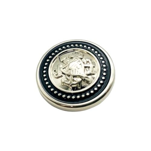 KnöPfe Mode runder Metallknopf for Anzug Windjacke Mantelknopf Verzierungen Kleidung 20mm(Silvery,15mm-10pcs) von LIUCHUCHU