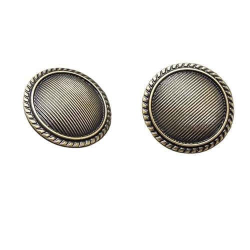 KnöPfe Runde Knöpfe aus Bronze und Kupfer, Retro-Metall-Ösenknöpfe, for Mäntel, Anzüge, Jeans, Silberknöpfe, DIY-Nähzubehör, 10 Stück(10pcs,25mm) von LIUCHUCHU
