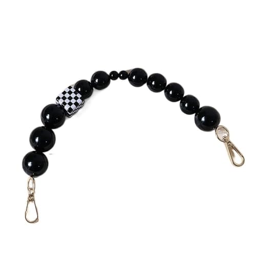 LIUCHUCHU Taschenkette Frau Tasche Zubehör Kette Schwarz Kontrast Acrylharz Perlen Teile Handgefertigtes Armband Frauen Ersatz Tasche Griff Ketten Kette FüR Tasche(Style 3) von LIUCHUCHU