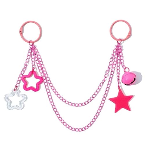 LIUCHUCHU Taschenkette Tasche Acryl Kette Zubehör Dekoration Candy Farben Sterne Einstellbare DIY Tasche Kette Hängende Kette Kette FüR Tasche(Rose Powder) von LIUCHUCHU