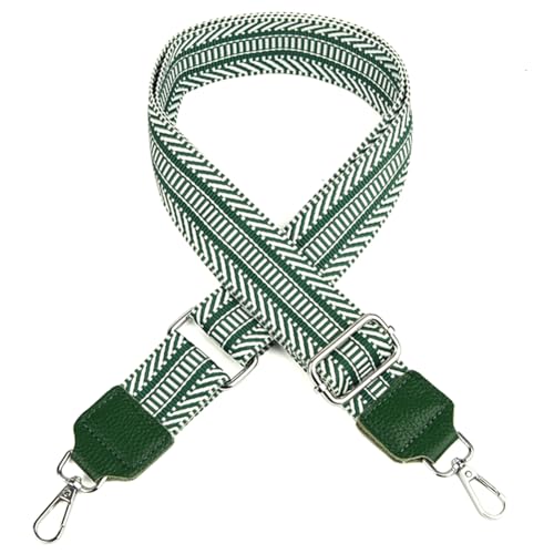 LIUCHUCHU Taschenkette Umhängetaschengurte, 3,8 cm breit, Vintage-Handtaschengurt, drehbarer Kopf, Handtaschengurt im ethnischen Stil, for Taschengurtersatz Kette FüR Tasche(Green Style Four) von LIUCHUCHU