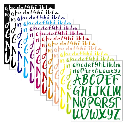 12 Blätter Buchstaben Aufkleber, LIUCONGBD 624 Stück Bunte Selbstklebende Vinyl Klebebuchstaben Sticker, Wasserdichte Buchstaben für Briefkasten Schilder Tür Adressnummer DIY Scrapbooking 12 Blätter Buchstaben Aufkleber, LIUCONGBD 624 Stück Bunte Selbstklebende Vinyl Klebebuchstaben Sticker, Wasserdichte Buchstaben für Briefkasten Schilder Tür Adressnummer DIY Scrapbooking von LIUCONGBD