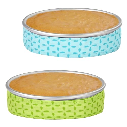 LIUCONGBD 2 Stück Bake Even Strips, 88 x 3,5 cm/ 34,65 x 1,38 Zoll Verstellbare Kuchenstreifen, Backstreifen Backgürtel Werkzeug für Kuchenherstellung und Bäckereien (blau, grün) von LIUCONGBD