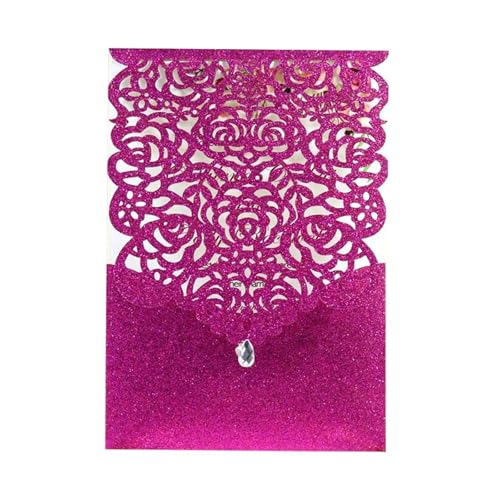 10 Stücke Glitter Papier Hochzeitseinladungskarte Spitze Diamant Tasche Grußkarte Geburtstag Mariage Hochzeit Gunsten Dekoration Geeignet für Hochzeiten, Partys, Abschlussfeiern(Only Purple Cover) von LIUHLFSR