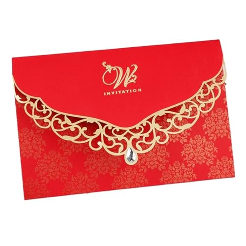LIUHLFSR 50 stücke Laser Geschnitten Hochzeit Einladung Karte Business Grußkarten Mit Diamant Hochzeit Dekoration Party Supplies Geeignet für Hochzeiten, Partys, Abschlussfeiern(Color42) von LIUHLFSR