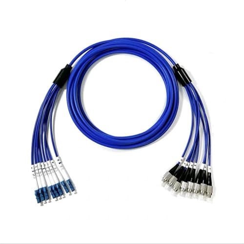 LIUHUANL 8-adriges gepanzertes Glasfaser-Patchkabel, blau, Singlemode (5 m, 2 Stück SC-SC) von LIUHUANL