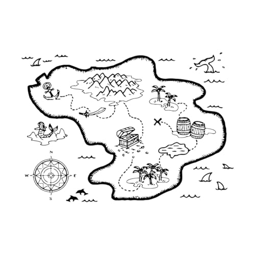 Cartoon Piraten Schatz Karte Wand Aufkleber Junge Kinder Zimmer Piraten Karte Erkunden Abenteuer Zeit Spielzimmer-S-40x56cm-Black Cartoon Piraten Schatz Karte Wand Aufkleber Junge Kinder Zimmer Piraten Karte Erkunden Abenteuer Zeit Spielzimmer-S-40x56cm-Black von LIUJIAHAO