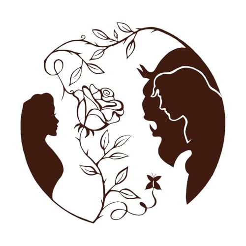 Cartoon-Wandaufkleber „Die Schöne und das Biest mit Rose“, romantische Liebe, Heimdekoration, Mädchenschlafzimmer, Vinyl, Kinderzimmer-Wandtattoo-XL-84x85cm-Coffee Cartoon-Wandaufkleber „Die Schöne und das Biest mit Rose“, romantische Liebe, Heimdekoration, Mädchenschlafzimmer, Vinyl, Kinderzimmer-Wandtattoo-XL-84x85cm-Coffee von LIUJIAHAO