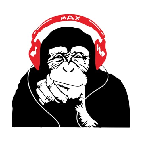 Gorilla Affe Kopfhörer Musik Wandaufkleber Wohnzimmer Kinderzimmer Cartoon Graffiti Schimpanse Hören Kopfhörer-L-54x56cm-Black Gorilla Affe Kopfhörer Musik Wandaufkleber Wohnzimmer Kinderzimmer Cartoon Graffiti Schimpanse Hören Kopfhörer-L-54x56cm-Black von LIUJIAHAO