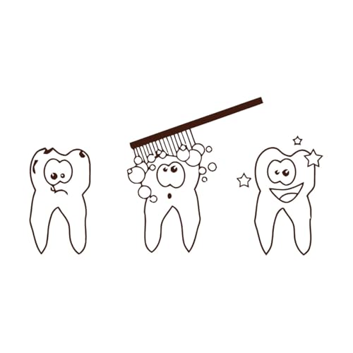 Kinder Baby Zähne Pinsel Wand Aufkleber Badezimmer Dekoration Dental Care Thema Wand Aufkleber Zahn Waschen Vinyl-L-42x78cm-Coffee von LIUJIAHAO