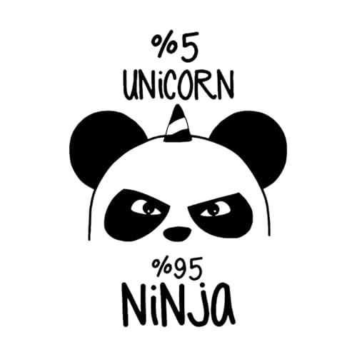 Lustige Panda Bär Ninja Kinderzimmer Einhorn Wandaufkleber Kinderzimmer Japanische KulturVinyl Schlafzimmer-S-42x57cm-Black Lustige Panda Bär Ninja Kinderzimmer Einhorn Wandaufkleber Kinderzimmer Japanische KulturVinyl Schlafzimmer-S-42x57cm-Black von LIUJIAHAO