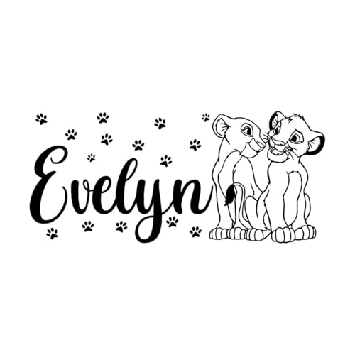 Personalisierter Name Wandaufkleber Simba Nala Der König der Löwen benutzerdefinierte Vinyl Aufkleber Cartoon Schablone Kinder Schlafzimmer Art Decor-L-52x114cm-Black Personalisierter Name Wandaufkleber Simba Nala Der König der Löwen benutzerdefinierte Vinyl Aufkleber Cartoon Schablone Kinder Schlafzimmer Art Decor-L-52x114cm-Black von LIUJIAHAO
