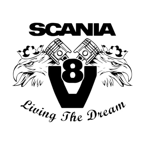 Wandaufkleber für Autos, Scania, Living the dream V8, Svempra Creatives, Vinyl, für Kinderzimmer, Teenager-Schlafzimmer-L-57x68cm-Black Wandaufkleber für Autos, Scania, Living the dream V8, Svempra Creatives, Vinyl, für Kinderzimmer, Teenager-Schlafzimmer-L-57x68cm-Black von LIUJIAHAO