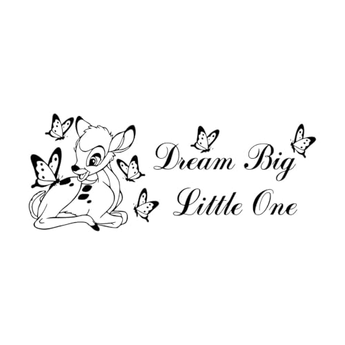 Wandtattoo „Dream Big Little One“ mit Bambi-Zitat, Schild, Poster, Vinyl-Aufkleber für Kinderzimmer, Spielzimmerdeko, Mädchenzimmer-S-23x57cm-Black Wandtattoo „Dream Big Little One“ mit Bambi-Zitat, Schild, Poster, Vinyl-Aufkleber für Kinderzimmer, Spielzimmerdeko, Mädchenzimmer-S-23x57cm-Black von LIUJIAHAO