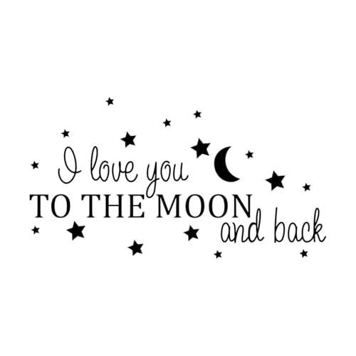 Wandtattoo „Ich liebe dich bis zum Mond und zurück“, Zitate, Sterne, Mond, Wanddekoration, Aufkleber für Kinderzimmer-L-68x124cm-Black Wandtattoo „Ich liebe dich bis zum Mond und zurück“, Zitate, Sterne, Mond, Wanddekoration, Aufkleber für Kinderzimmer-L-68x124cm-Black von LIUJIAHAO