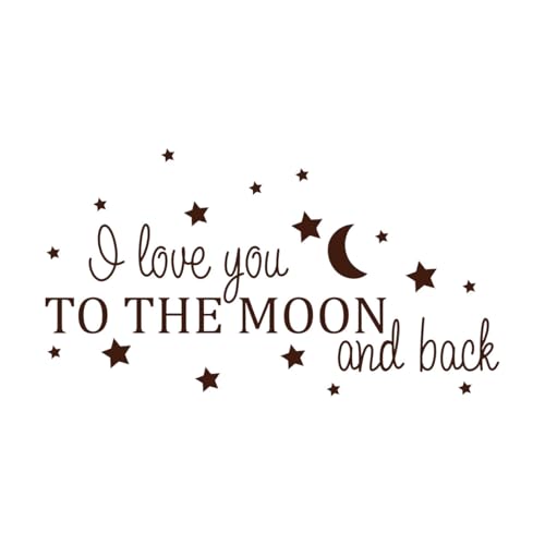 Wandtattoo „Ich liebe dich bis zum Mond und zurück“, Zitate, Sterne, Mond, Wanddekoration, Aufkleber für Kinderzimmer-S-34x62cm-Coffee Wandtattoo „Ich liebe dich bis zum Mond und zurück“, Zitate, Sterne, Mond, Wanddekoration, Aufkleber für Kinderzimmer-S-34x62cm-Coffee von LIUJIAHAO