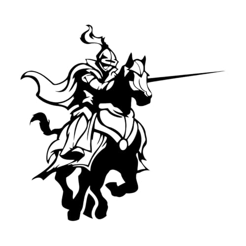 Wandtattoo „Ritter auf Pferd“: Ritteraufkleber, Krieger, Reiter, Geschenke, Wandaufkleber, Kinderzimmer, Jugendzimmer, Vinyl-Aufkleber-S-42x43cm-Black von LIUJIAHAO