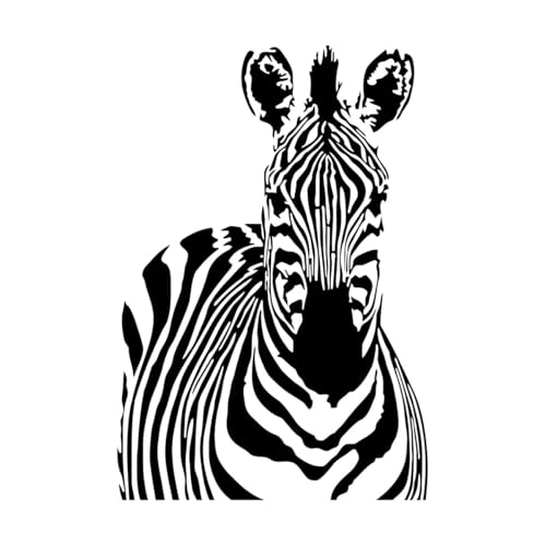 Zebra Wand Aufkleber Tiere Wand Dekor Vinyl Aufkleber afrikanische Tiere Wand Aufkleber Kinderzimmer Zubehör-S-29x42cm-Black von LIUJIAHAO