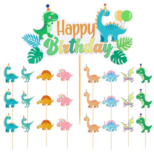 Torte Topper Cupcake Stäbchen Dinosaurier Cupcake Tortenstecker Dinosaurier Essen Topper Obst Topper für Dekoration (B) von LIUJZZJ