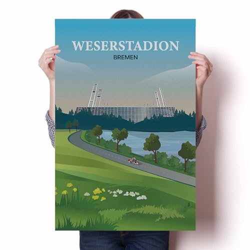 LIULAG Kunstdrucke 30x45cm Ungerahmt Weserstadion Bremen Vintage Reiseplakat Wohnkultur Haus Leinwand Malerei Badezimmer Wandkunst LIULAG Kunstdrucke 30x45cm Ungerahmt Weserstadion Bremen Vintage Reiseplakat Wohnkultur Haus Leinwand Malerei Badezimmer Wandkunst von LIULAG