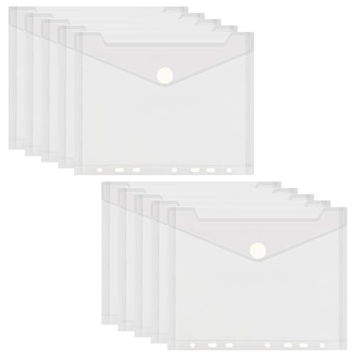LIULINY 10 Stück Dokumententasche A5, Umschlagmappe, Dokumententasche mit Klettverschluss, Dokumentenmappe Sichttasche Transparent, Datei Taschen Sichttasche mit 7 Lochrand, für Organisieren LIULINY 10 Stück Dokumententasche A5, Umschlagmappe, Dokumententasche mit Klettverschluss, Dokumentenmappe Sichttasche Transparent, Datei Taschen Sichttasche mit 7 Lochrand, für Organisieren von LIULINY
