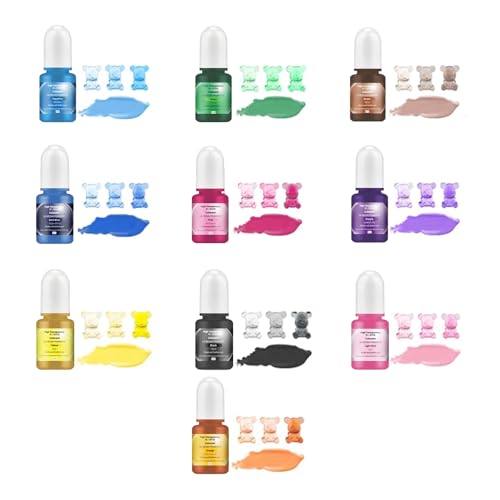 LIULINY 10 Stück Epoxidharz Farben, Farbe 10 Farbpigmente Flüssig für Gießpulver, 5ml Flüssig Farbe für Gießpulver, für Gipsbeschichtung DIY Produktion Zementbeschichtung Farbige Pigmente LIULINY 10 Stück Epoxidharz Farben, Farbe 10 Farbpigmente Flüssig für Gießpulver, 5ml Flüssig Farbe für Gießpulver, für Gipsbeschichtung DIY Produktion Zementbeschichtung Farbige Pigmente von LIULINY