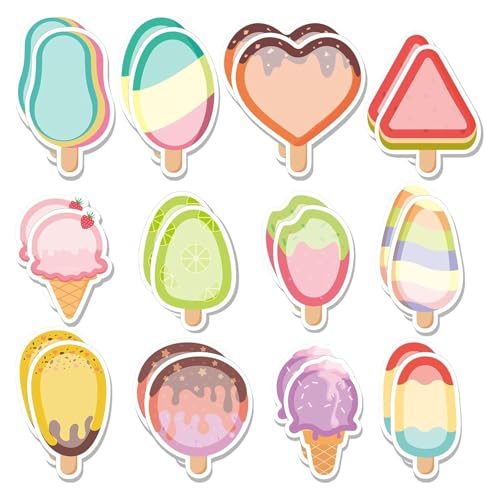 LIULINY 360 Stücke Haftnotizen Klebezettel, 12 Farben Eiscreme Haftnotizen, Niedliche Eiscreme Haftnotizblock, Niedliche Mini-Klebezettel, 30 Blätter/Block, Büronotizen, für Büro Zuhause von LIULINY