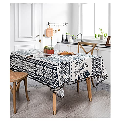 LIUNA Tischdecke, böhmische Bedruckte BaumwolleTischdecke, RestaurantTischdecke, Frühling/Sommer/Party/Picknick Esszimmer(Size:110 * 160cm,Color:1) von LIUNA