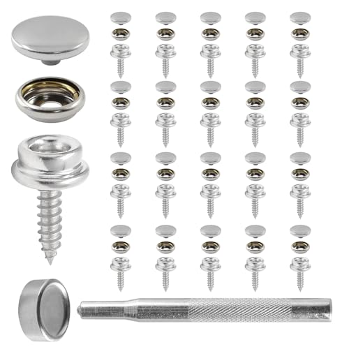 62-teiliges Druckknöpfe-Set, 15 mm, Segeltuch, Druckknöpfe, Leder- und Holzhandwerk, langlebig und rostbeständig, für den Außenbereich, Bastelprojekte 62-teiliges Druckknöpfe-Set, 15 mm, Segeltuch, Druckknöpfe, Leder- und Holzhandwerk, langlebig und rostbeständig, für den Außenbereich, Bastelprojekte von LIUQOBN