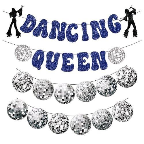 Disco-Banner-Dekorationen, Tanzende Königin, Disco-Geburtstagsparty-Dekorationen, geeignet für 60er, 70er, 80er, 90er Jahre, Disco-Fieber-Partyzubehör Disco-Banner-Dekorationen, Tanzende Königin, Disco-Geburtstagsparty-Dekorationen, geeignet für 60er, 70er, 80er, 90er Jahre, Disco-Fieber-Partyzubehör von LIUQOBN