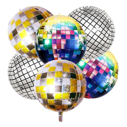 6 Stück Discokugel Deko, 22 Zoll 4D Mehrfarbige Discokugel Luftballon, Folienballons Discokugel Ballon, Disco Deko Party für Disco-Mottoparty Geburtstag Abschlussfeier Dekoration 6 Stück Discokugel Deko, 22 Zoll 4D Mehrfarbige Discokugel Luftballon, Folienballons Discokugel Ballon, Disco Deko Party für Disco-Mottoparty Geburtstag Abschlussfeier Dekoration von LIURFLNC