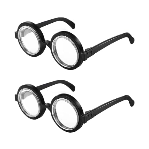 LIURFLNC Nerd Brille, Lustige Brille, Minion Brille, Hornbrille Ohne Stärke Bücherwurm Gläser Rollenspiel Dumme Nette Cosplay Geeignet für Kinder/Erwachsene/Karneval/Halloween von LIURFLNC