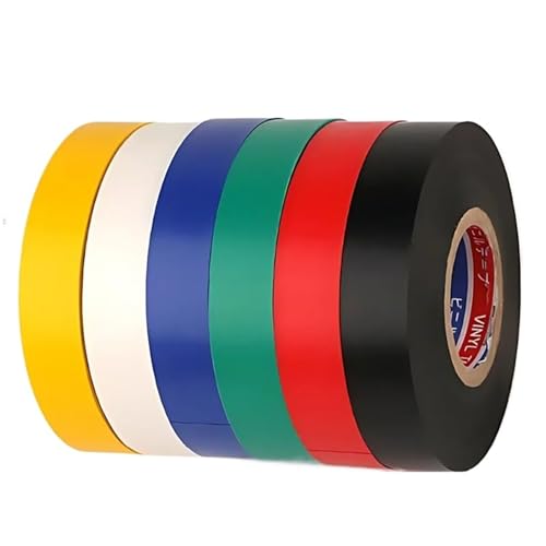 Isolierband, 10/50/100 Rollen, Isolierband, farbiges Klebeband, hohe Temperaturbeständigkeit, PVC-Klebeband für Drahtseil (gelb, 10 m, 32,8 Fuß), 50 Stück von LIUSHENGJIE