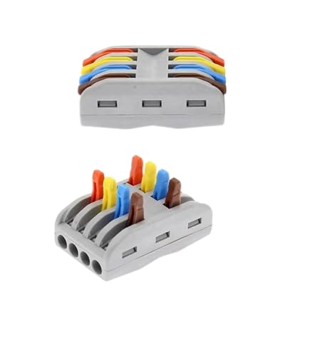 SPL-42/62 SPL-1/2/3/4/5 Universalkabelverbinder Schnellsteckverbinder Dock-Klemme 2/3 in 4/6/9 Ausgänge für 28-12 AWG Kabel (SPL-3(PCT-223) Farbe, 10 Stück von LIUSHENGJIE
