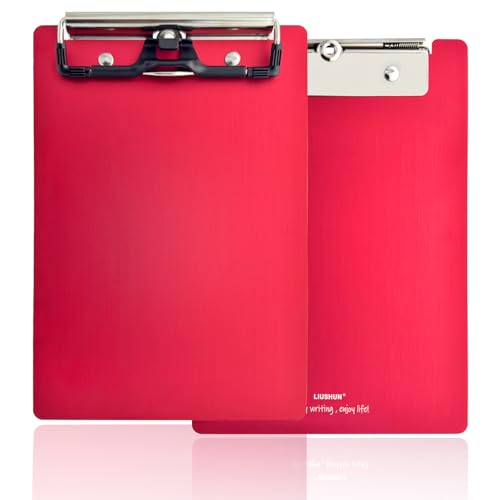 Aluminium-Klemmbrett, Metall, A6, mit Edelstahl-Stifthalter, flaches Profil-Klemmbrett, 20,3 x 13,5 cm, für Schule, Büro, Geschäft, Restaurant, Fabrikbedarf, Rot, A6-5 x 8 Aluminium-Klemmbrett, Metall, A6, mit Edelstahl-Stifthalter, flaches Profil-Klemmbrett, 20,3 x 13,5 cm, für Schule, Büro, Geschäft, Restaurant, Fabrikbedarf, Rot, A6-5 x 8 von LIUSHUN
