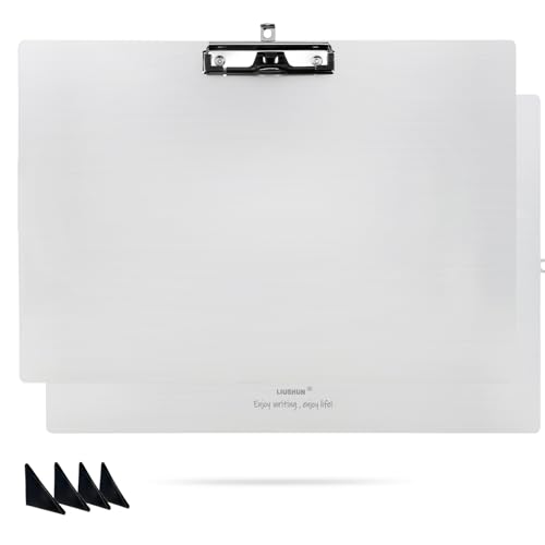 Klemmbrett aus Aluminium, 28,9 x 43,2 cm, A3, Metall, Edelstahl, hängbar, mit 3 Clips, Kunststifthalter, extra großes Klemmbrett für Business, Mediziner, Werkstatt (Silber, A3-Single) von LIUSHUN