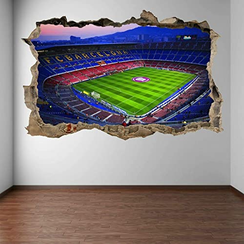 LIUWW FC Barcelona Nou Camp Stadion 3D Wandkunst Aufkleber Wandbild Kinderzimmer Fußball Wandaufkleber Multicolor (Blau, Rot) Vinyl Wand, Tür Wandaufkleber Modern 3D Stadion Wandkunst von LIUWW