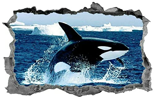 Wal, Orca, Aufkleber, Tropisch, Fisch, Meeresleben, 3D, Aufkleber, Wandkunst, Wandbild von LIUWW