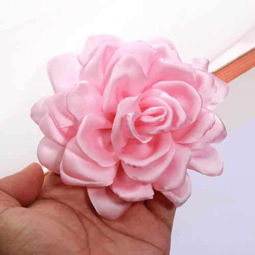 LIUXIN 10 Stück 12 cm Satinstoff mit gebrannten Kanten, künstliche Blumen für Hochzeitskleid, Dekoration, Spitze, mehrschichtig, Zubehör, Seide von LIUXIN