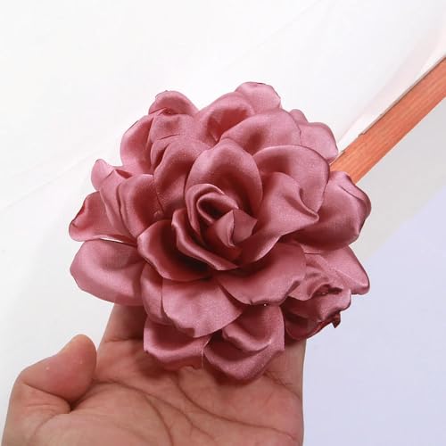 LIUXIN 10 Stück 12 cm Satinstoff mit gebrannten Kanten, künstliche Blumen für Hochzeitskleid, Dekoration, Spitze, mehrschichtig, Zubehör, Seide von LIUXIN
